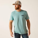 Ariat Work Diamond Mens Short Sleeve Tee - Oil Blue Heather