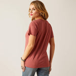 ARIAT HERD THAT WOMENS SS TEE - RED CLAY HEATHER