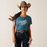 Ariat Rainbow Script Womens Short Sleeve Tee - Blue Heather