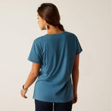 Ariat Rainbow Script Womens Short Sleeve Tee - Blue Heather