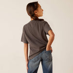 ARIAT PRESENTS GIRLS SS TEE - CHARCOAL HEATHER