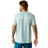 ARIAT SOUTHWEST MENS SIMPLE SHORT SLEEVE TEE - BLUE SKY HEATHER