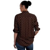 JUST COUNTRY ABBEY FULL BUTTON PRINT WORKSHIRT - CHOCOLATE SPOTS [SZ:8]