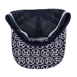 Roper Mini Plaid Trucker Cap - Navy/white