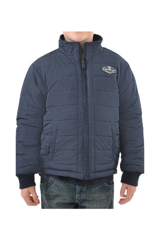 PURE WESTERN PATTERSON BOYS REVERSIBLE JACKET - NAVY