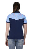 Pure Western Kelsey Womens Short Sleeve Polo - Navy/multi