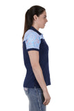 Pure Western Kelsey Womens Short Sleeve Polo - Navy/multi
