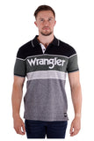 Wrangler Sam Mens Short Sleeved Polo - Black/cypress