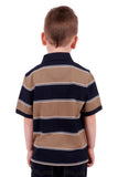 Thomas Cook Anderson Boys Short Sleeve Polo - Navy/tan