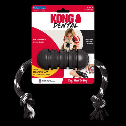 KONG DOG EXTREME DENTAL WITH ROPE - MEDIUM 