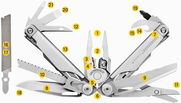Knife Leatherman Surge 21 Tools - Stainless