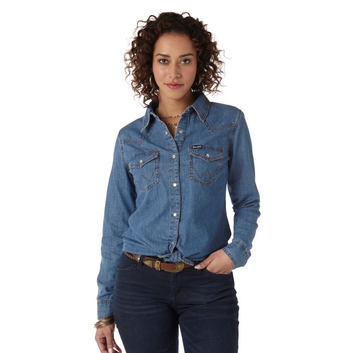 Wrangler Retro Womens Classic Fit Denim Shirt [sz:s]