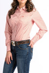 Cinch Womens Stripe Tencel Full Button Western Shirt - Coral [sz:s]