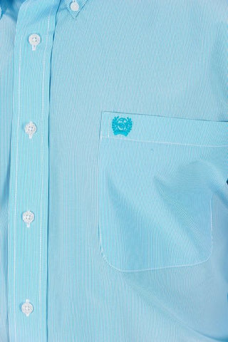 Cinch Mens Tencel Long Sleeve Shirt - Light Blue Stripe [sz:l]