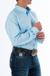 Cinch Mens Tencel Long Sleeve Shirt - Light Blue Stripe [sz:l]
