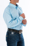 Cinch Mens Tencel Long Sleeve Shirt - Light Blue Stripe [sz:l]