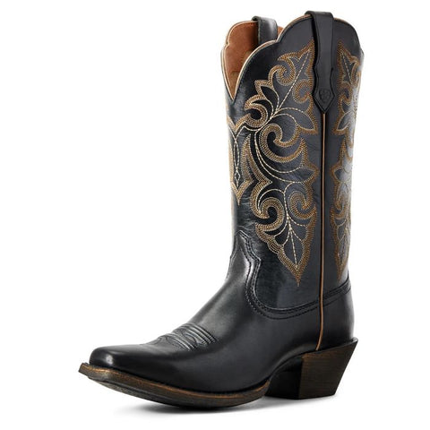 ARIAT WOMENS ROUND UP SQUARE TOE - LIMOUSINE BLACK [SZ:7.0B]