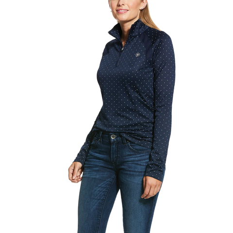 ARIAT SUNSTOPPER WOMENS NAVY DOT