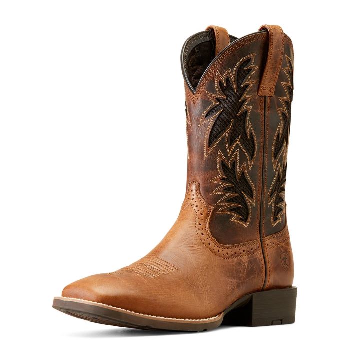 ARIAT MENS SPORT COOL VENTTEK BOOT - DARK TAN/TWO TONE TAN [SZ:9.0]