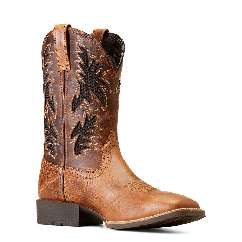 ARIAT MENS SPORT COOL VENTTEK BOOT - DARK TAN/TWO TONE TAN [SZ:9.0]