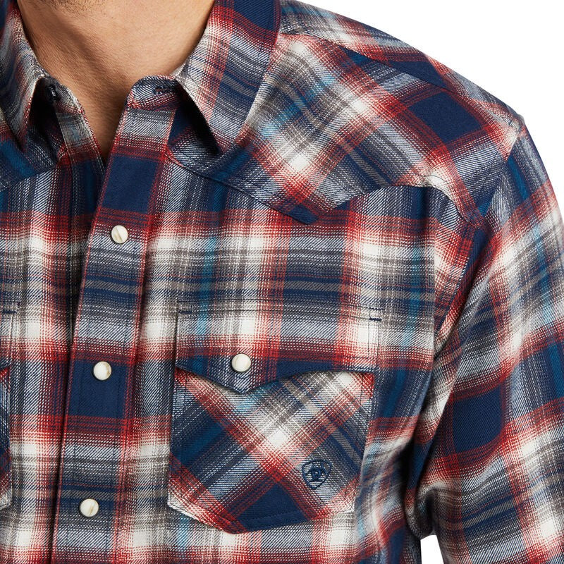 Ariat Mens Herne Retro Long Sleeve Shirt Dress Blues