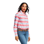 ARIAT WOMENS TEAM KIRBY STRETCH LONG SLEEVE SHIRT - SUNRISE SERAPE PRINT