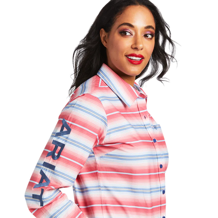 Ariat Womens Team Kirby Stretch Long Sleeve Shirt - Sunrise Serape Print
