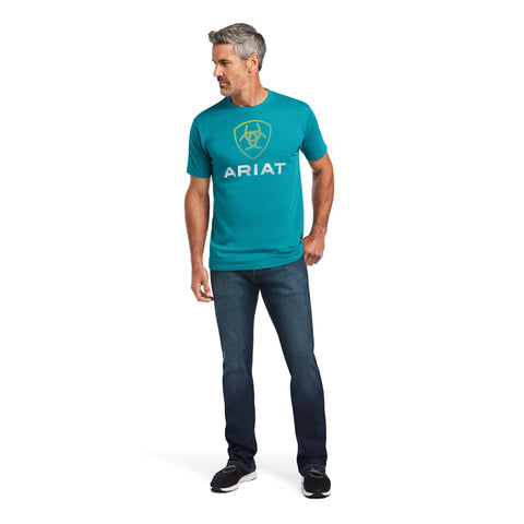 ARIAT MENS BLENDS T SHIRT - DARK TEAL HEATHER