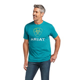 ARIAT MENS BLENDS T SHIRT - DARK TEAL HEATHER