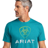 ARIAT MENS BLENDS T SHIRT - DARK TEAL HEATHER