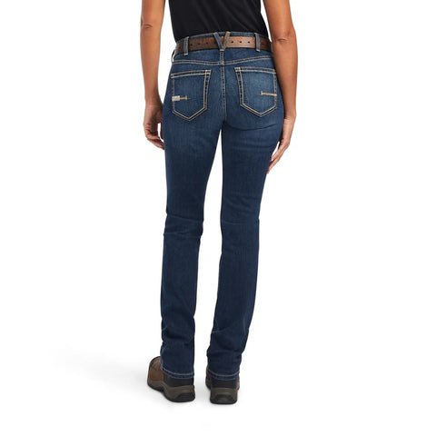 ARIAT REBAR WOMENS PERFECT RISE STRAIGHT LEG WORK FLEX RIVETER JEANS - ATLANTA [SZ:25.0R]