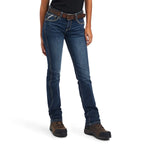 ARIAT REBAR WOMENS PERFECT RISE STRAIGHT LEG WORK FLEX RIVETER JEANS - ATLANTA [SZ:25.0R]