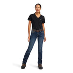 ARIAT REBAR WOMENS PERFECT RISE STRAIGHT LEG WORK FLEX RIVETER JEANS - ATLANTA [SZ:25.0R]
