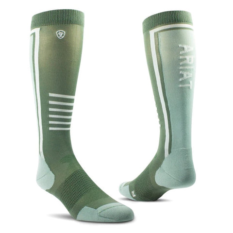 ARIAT TEK SLIMLINE PERFORMANCE SOCKS - GREEN