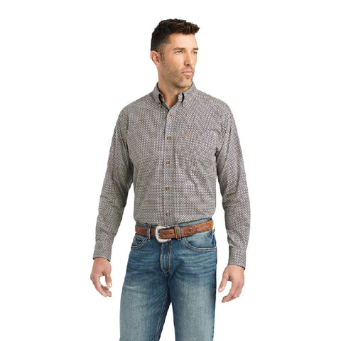 ARIAT GREYSEN MENS CLASSIC LONG SLEEVE SHIRT - ESTATE BLUE