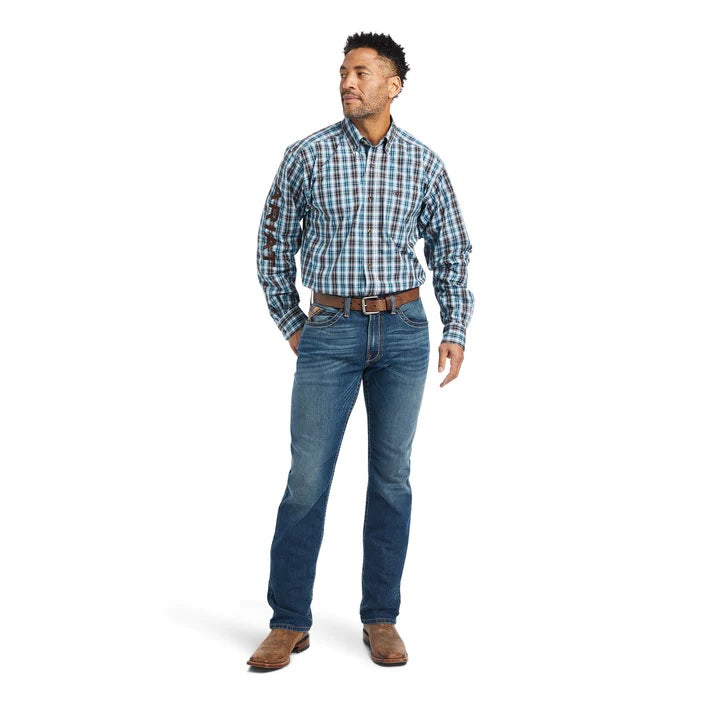 Ariat Cade Mens Pro Series Team Classic Long Sleeve Shirt - Ocean Depths