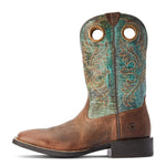 ARIAT SPORT RODEO MENS BOOT - LOCO BROWN & ROARING TURQUOISE