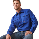 Ariat Rebar Mens Long Sleeve Work Shirt - Cobolt [sz:m]