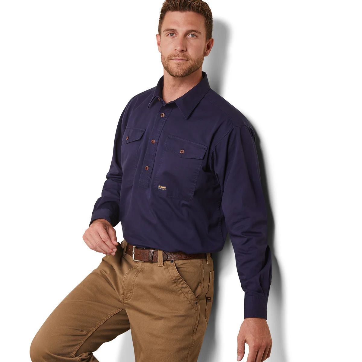Ariat Rebar Mens Long Sleeve Work Shirt - Navy [sz:s]