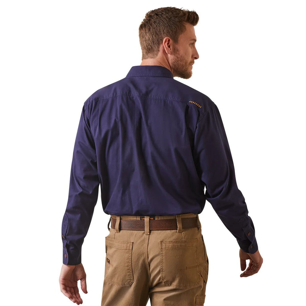 Ariat Rebar Mens Long Sleeve Work Shirt - Navy [sz:s]