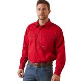 Ariat Rebar Mens Long Sleeve Work Shirt - Red [sz:m]