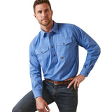Ariat Rebar Mens Long Sleeve Work Shirt - Blue [sz:m]