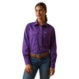Ariat Rebar Womens Long Sleeve Work Shirt - Purple [sz:xl]