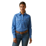 Ariat Rebar Womens Long Sleeve Work Shirt - Blue [sz:s]