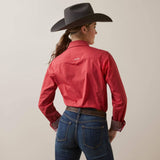 ARIAT KIRBY WRINKLE RESISTANT LONG SLEEVE SHIRT - CARDINAL DOT [SZ:XS]