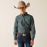 ARIAT BRODERICK BOYS LONG SLEEVE SHIRT - BITTER CHOCOLATE [SZ:S]