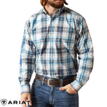 ARIAT PRO SERIES MENS TEAM WILDER LONG SLEEVE SHIRT - WHITE/BLUE [SZ:S]