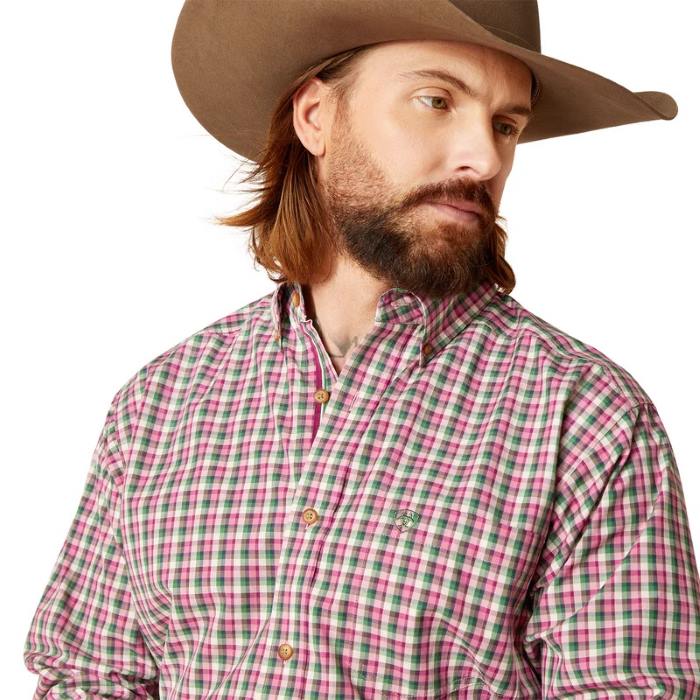 ARIAT ELON MENS PRO SERIES LONG SLEEVE SHIRT - ROSE CULTIVAR [SZ:S]