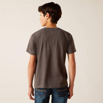 ARIAT LICENSE PLATE COWBOY BOYS SS TEE - CHARCOAL HEATHER