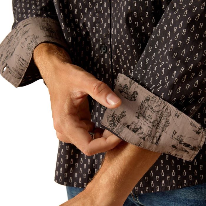 ARIAT MITCHELL MENS MODERN FIT LONG SLEEVE SHIRT - PHANTOM [SZ:S]